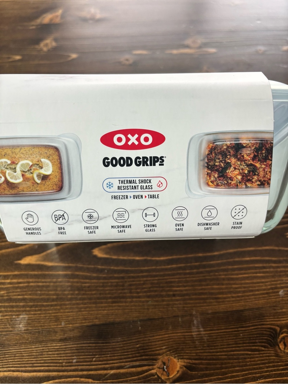 OXO Good Grips Glass Loaf Pan with Light Blue Lid - Picture 4 of 7